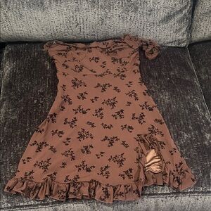 Fashion Nova Brown Floral Dress